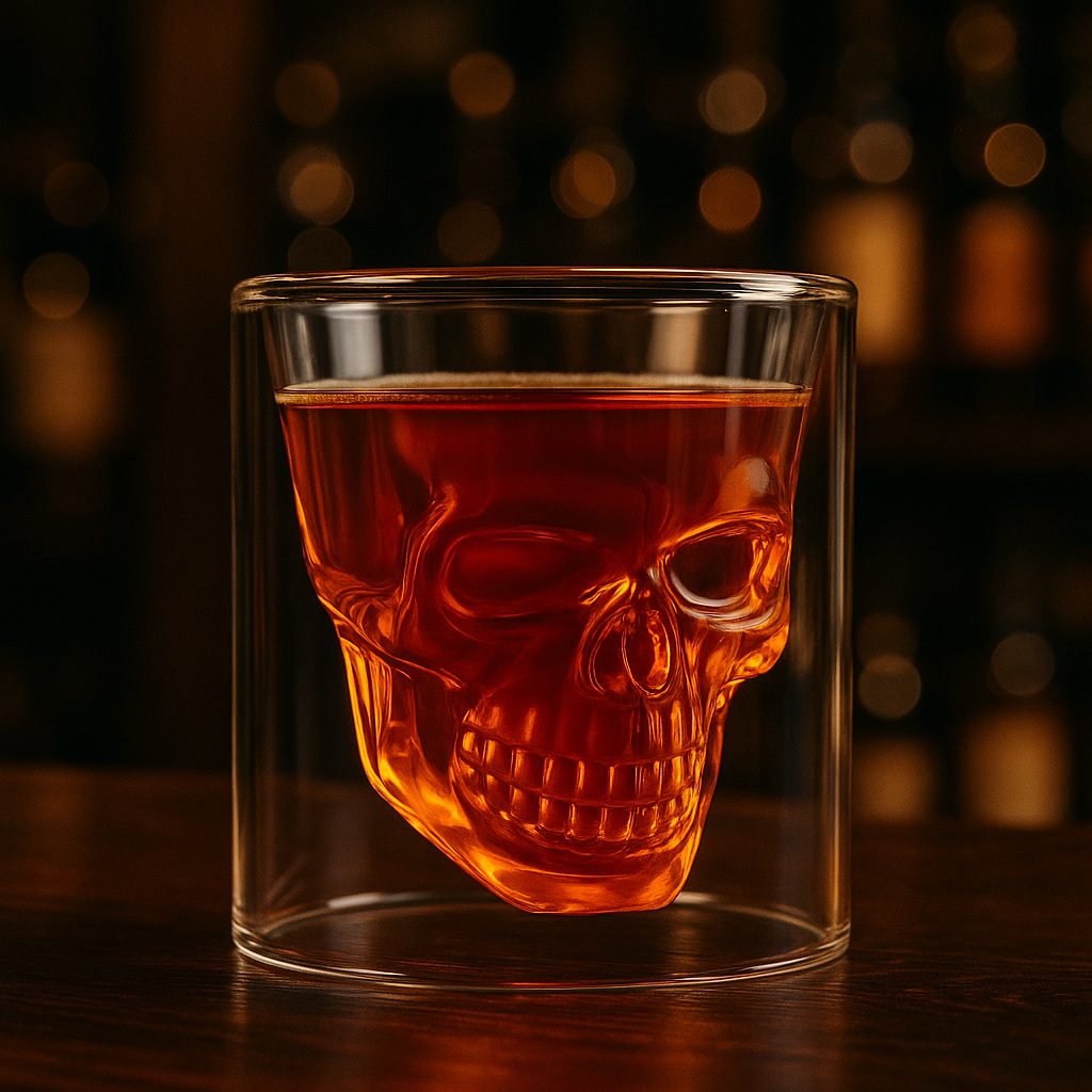 Rynx | 3D Skull Head Double Drinking Glass