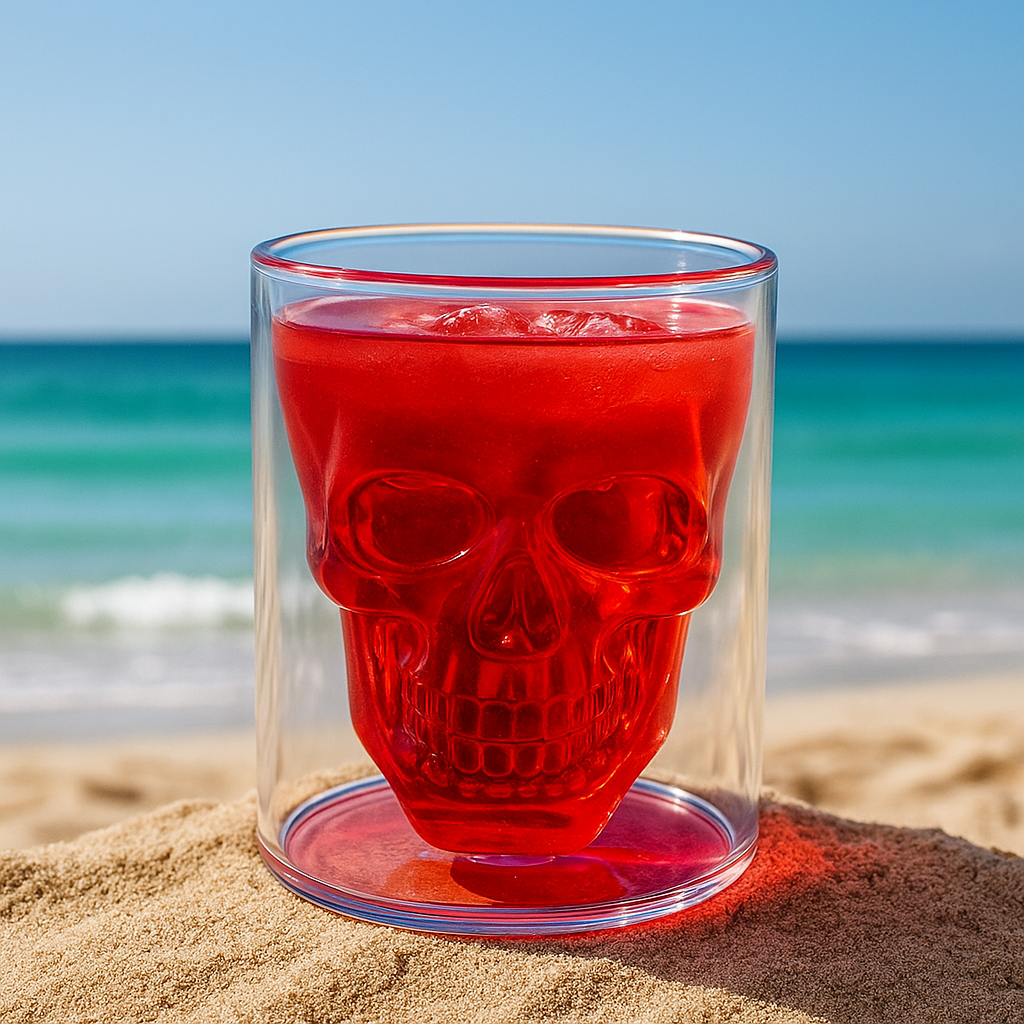 Rynx | 3D Skull Head Double Drinking Glass