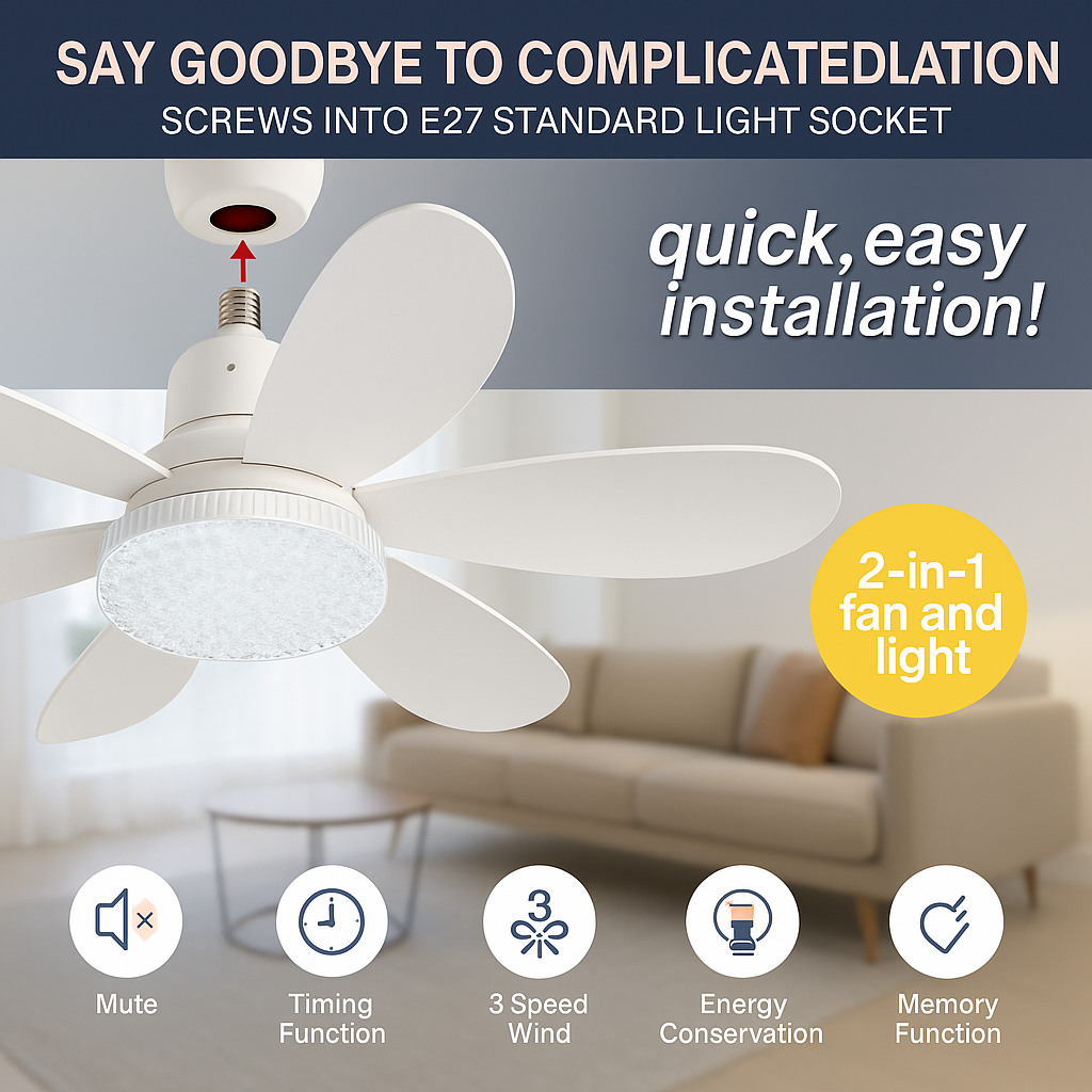 Rynx | Elegant Flower Energy Saving RC Ceiling Fan Lamp
