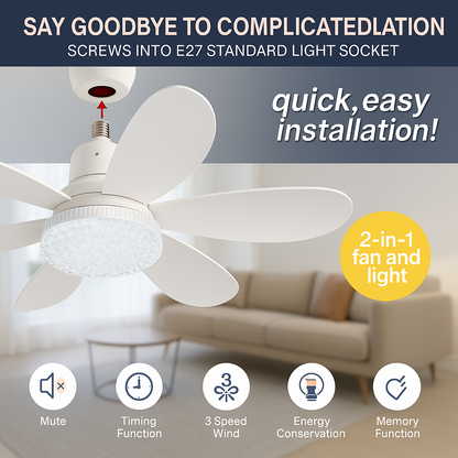 Rynx | Elegant Flower Energy Saving RC Ceiling Fan Lamp