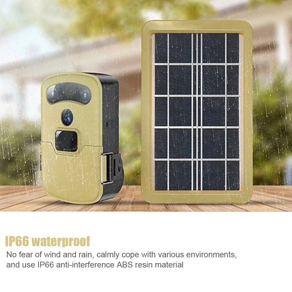 Rynx | Trail Trap Camera Portable Hunting Trail Camera Solar Panel Operated Night Vision Tracking Surveillance Camera Traps