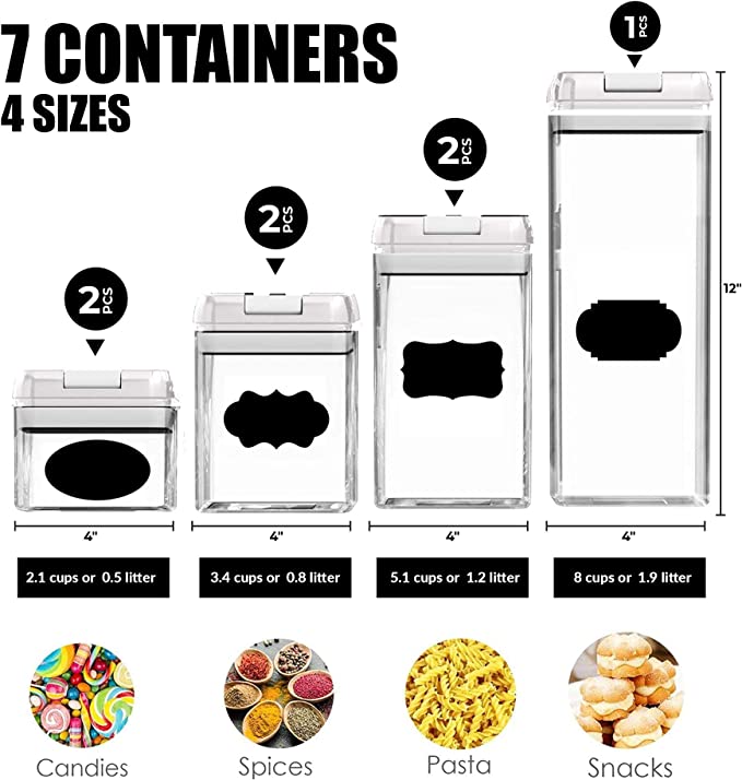 Rynx | 7 Piece Food Storage Container Airtight Set