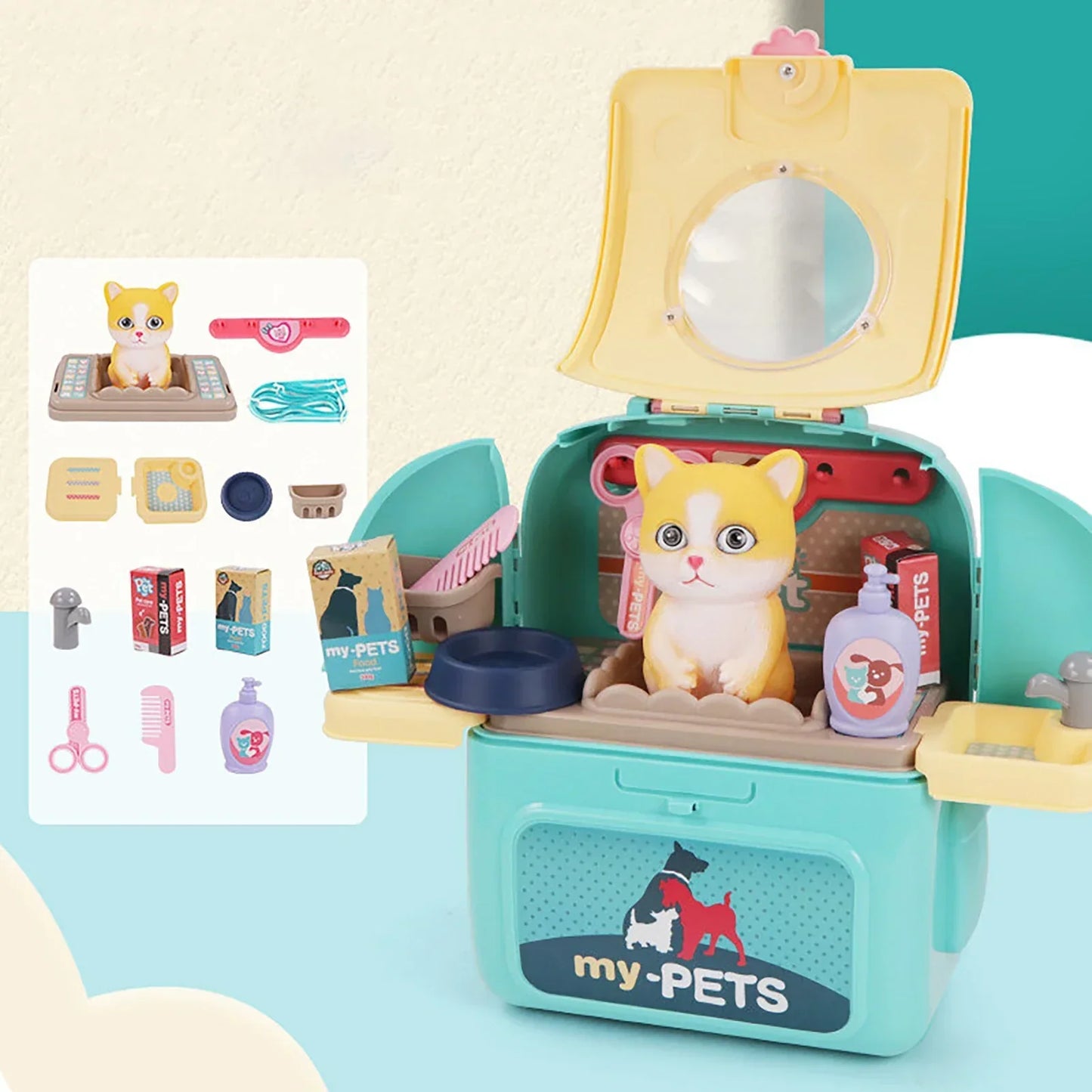 Rynx | Pet Paradise - Portable Pet Grooming Kit - For Kids - Play And Learn