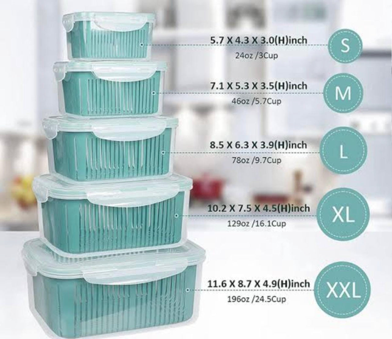 Rynx | Refrigerator Container Food Storage Set 5-Piece