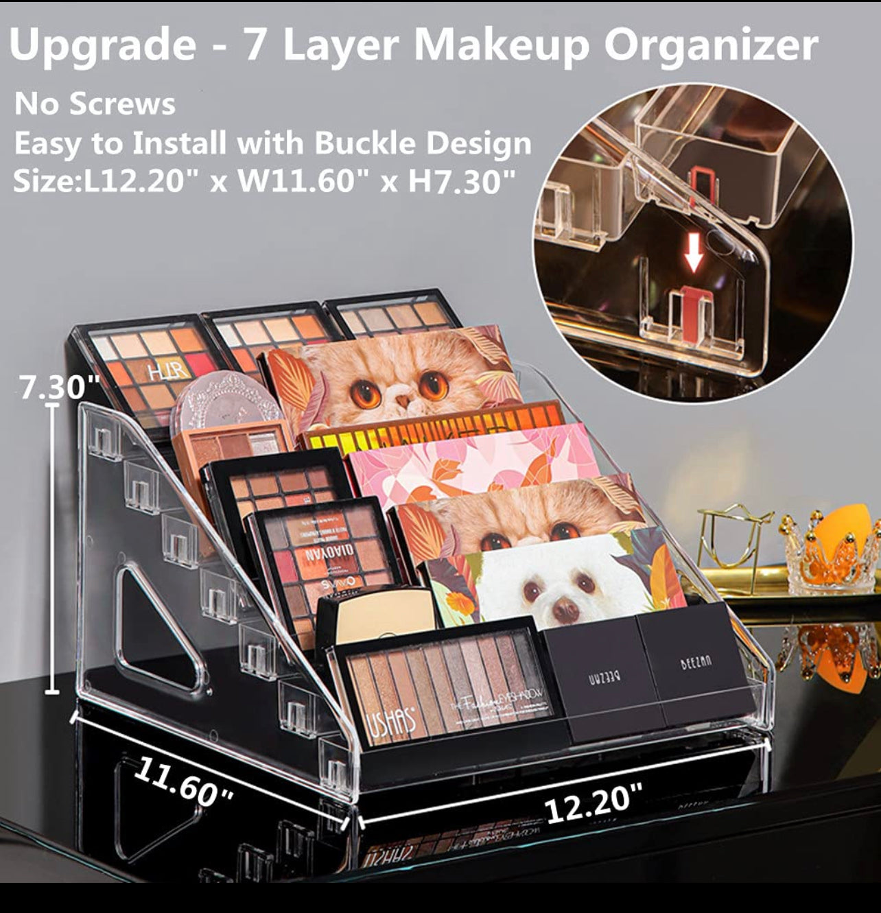 Rynx | Acrylic 7-tier Makeup Nail Polish Storage Organizer