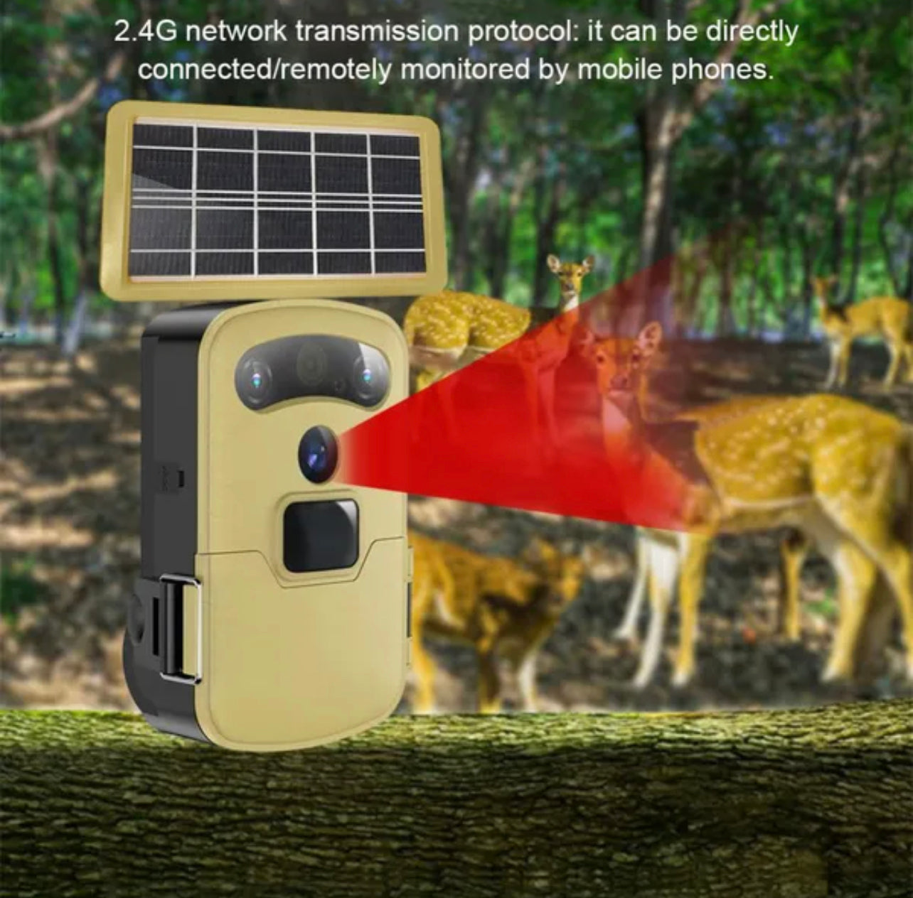 Rynx | Trail Trap Camera Portable Hunting Trail Camera Solar Panel Operated Night Vision Tracking Surveillance Camera Traps