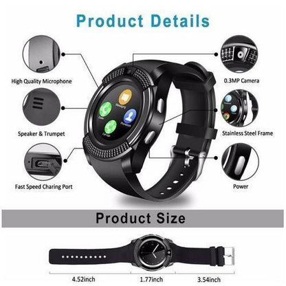 Rynx | V8 Smartwatch Bluetooth Smartwatch Touchscreen Wristwatch