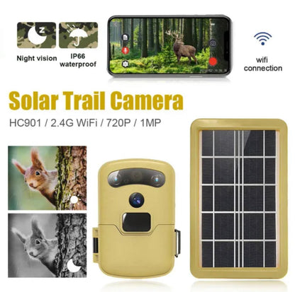 Rynx | Trail Trap Camera Portable Hunting Trail Camera Solar Panel Operated Night Vision Tracking Surveillance Camera Traps