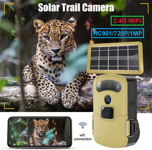 Rynx | Trail Trap Camera Portable Hunting Trail Camera Solar Panel Operated Night Vision Tracking Surveillance Camera Traps