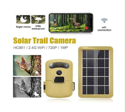 Rynx | Trail Trap Camera Portable Hunting Trail Camera Solar Panel Operated Night Vision Tracking Surveillance Camera Traps