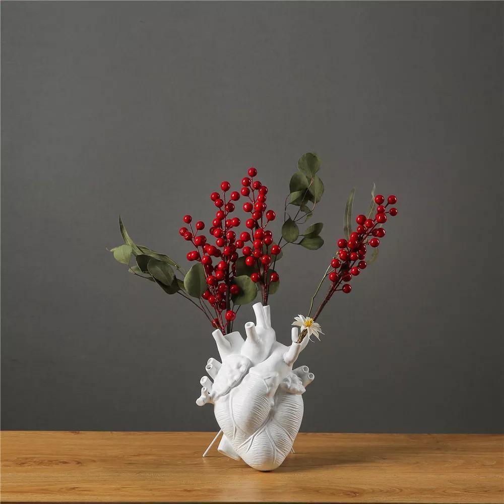 Rynx | HeartSoul Heart-shaped ceramic vase | Anatomical design | Decorative vase for home | Stylish flower vase