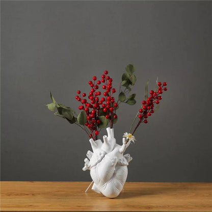 Rynx | HeartSoul Heart-shaped ceramic vase | Anatomical design | Decorative vase for home | Stylish flower vase