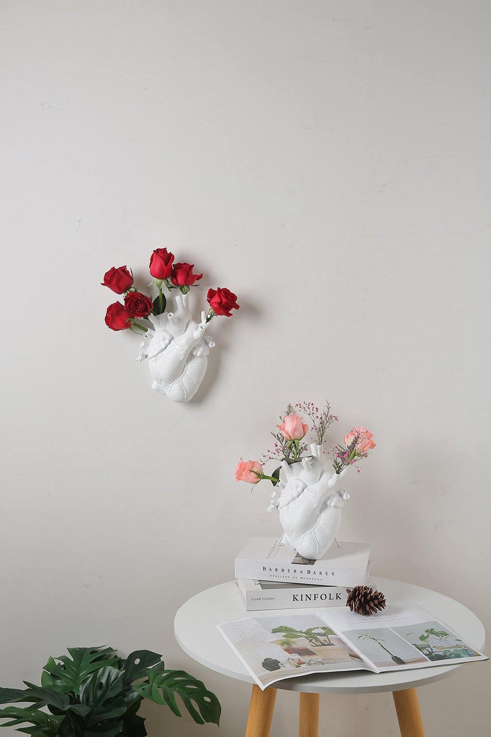 Rynx | HeartSoul Heart-shaped ceramic vase | Anatomical design | Decorative vase for home | Stylish flower vase