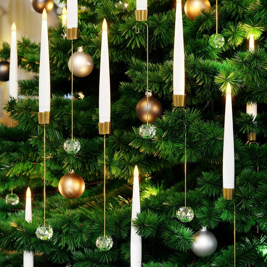 Rynx | LED Christmas tree candles with crystal ball – Realistic flame effect
