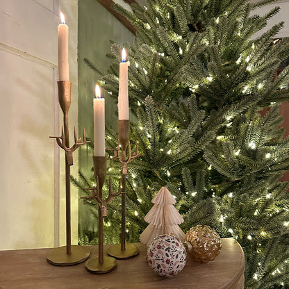 Rynx | Antique inspired iron deer candle holders, set of three