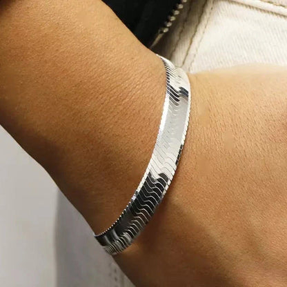 Rynx | Italian Solid Sterling Silver 10MM Herringbone Bracelet