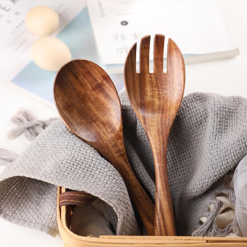 Rynx | 2-piece Wood Salad Spoon Set