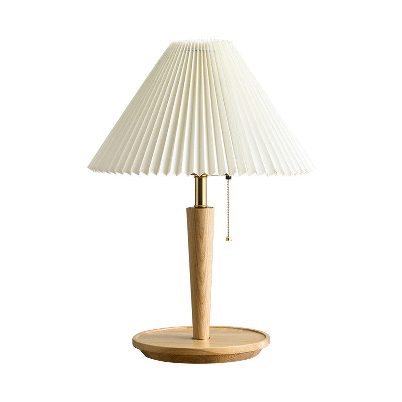 Rynx | GrainGlow Vintage Table Lamp made of Pleated Wood | Stylish Lighting | Perfect for Home