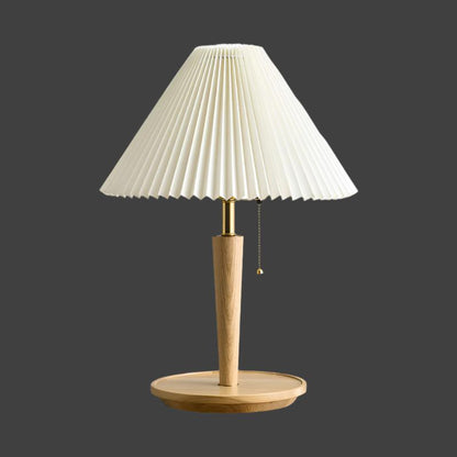 Rynx | GrainGlow Vintage Table Lamp made of Pleated Wood | Stylish Lighting | Perfect for Home