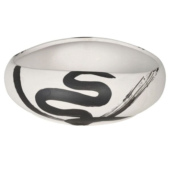 Rynx | Jaxon Black & Cream Brushstroke Decorative Ceramic Bowl