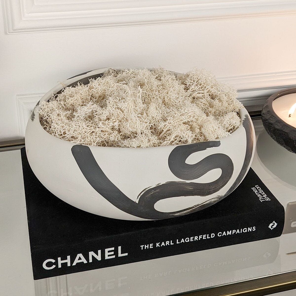 Rynx | Jaxon Black & Cream Brushstroke Decorative Ceramic Bowl