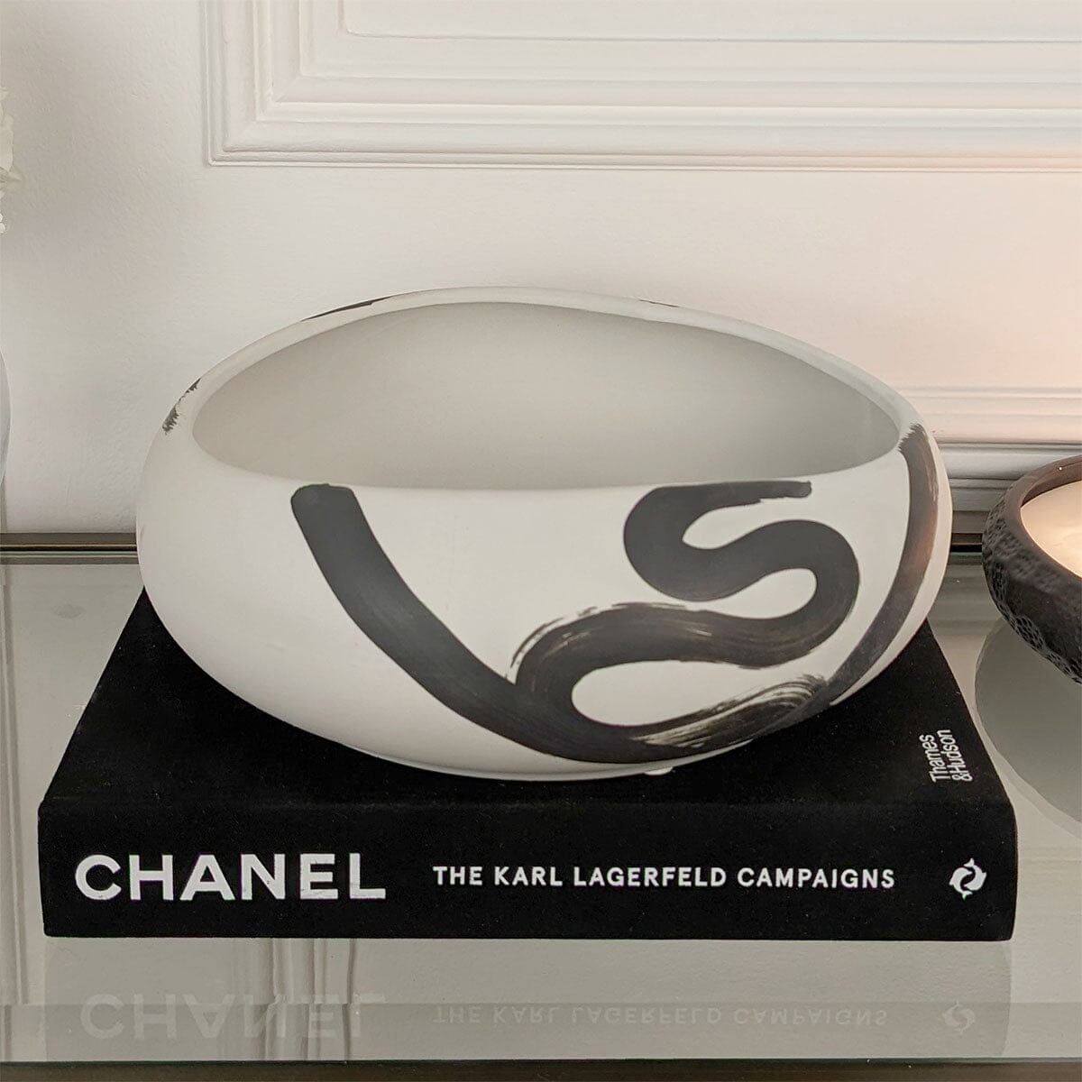Rynx | Jaxon Black & Cream Brushstroke Decorative Ceramic Bowl