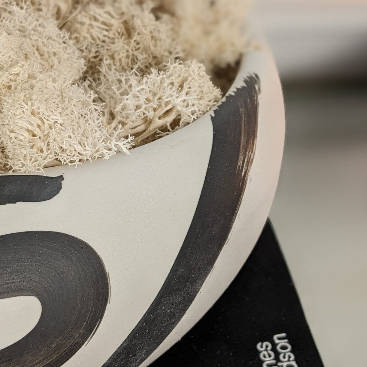 Rynx | Jaxon Black & Cream Brushstroke Decorative Ceramic Bowl