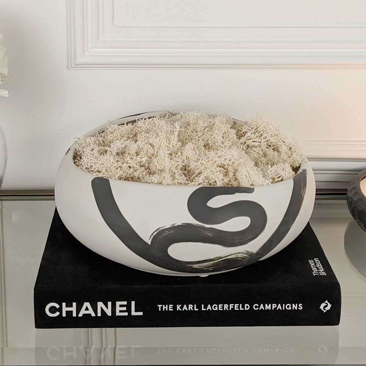 Rynx | Jaxon Black & Cream Brushstroke Decorative Ceramic Bowl