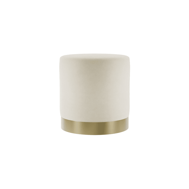Rynx | Jaycee Cream & Gold Medium Round Stool