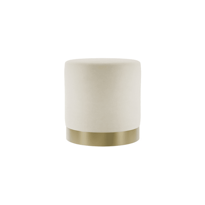 Rynx | Jaycee Cream & Gold Medium Round Stool