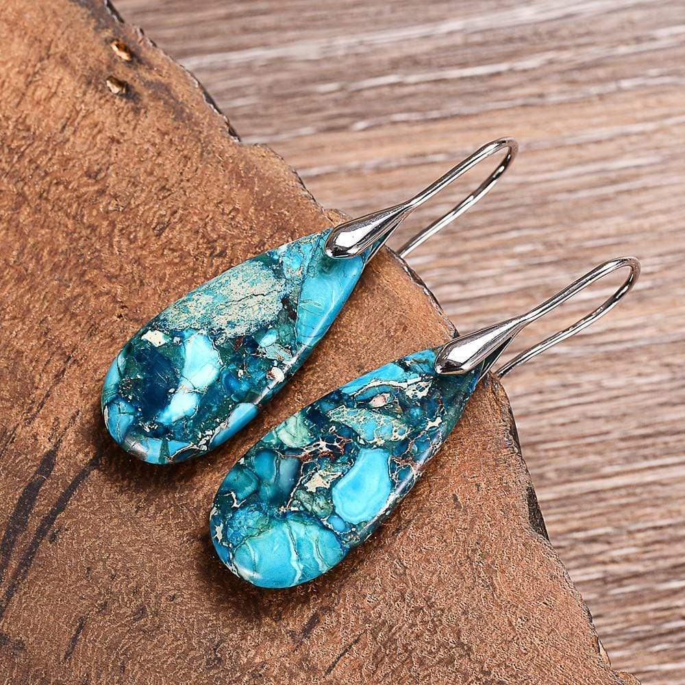 RYNX | Blue Jasper Drop Earrings - Meliora