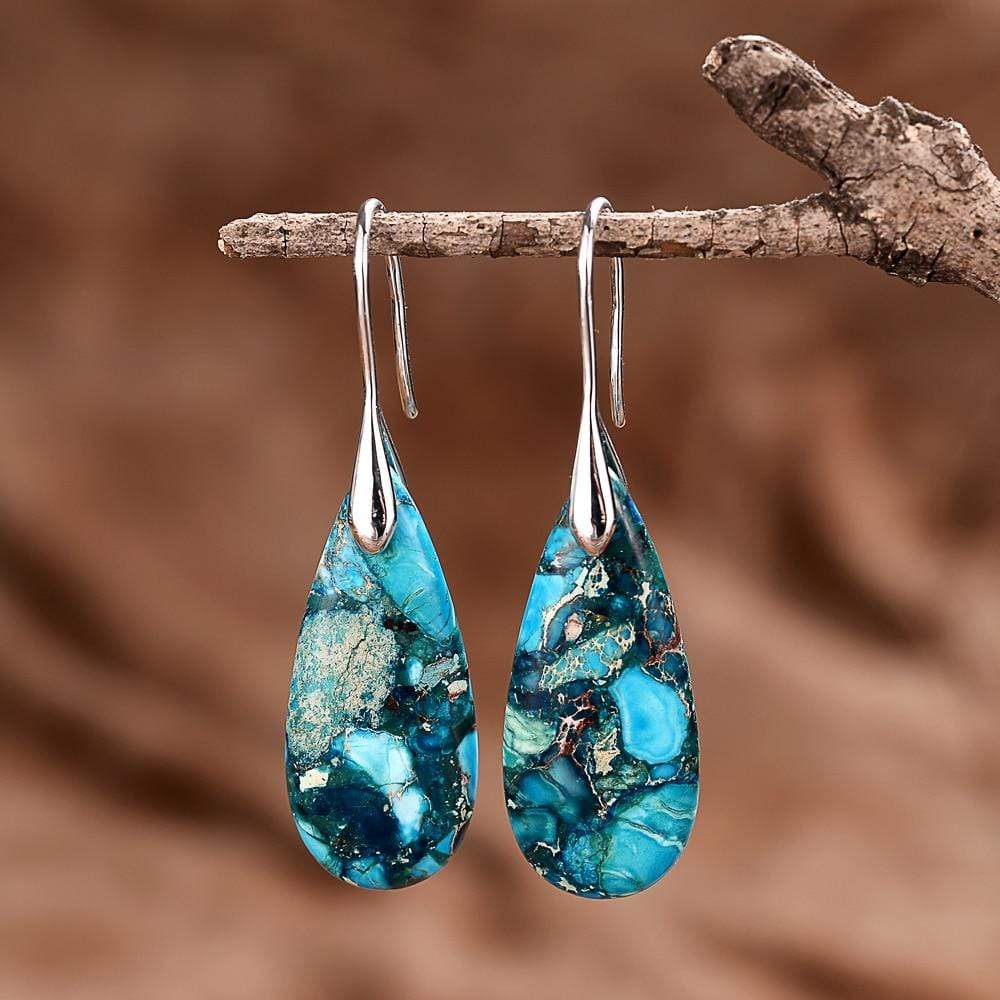 RYNX | Blue Jasper Drop Earrings - Meliora Silver