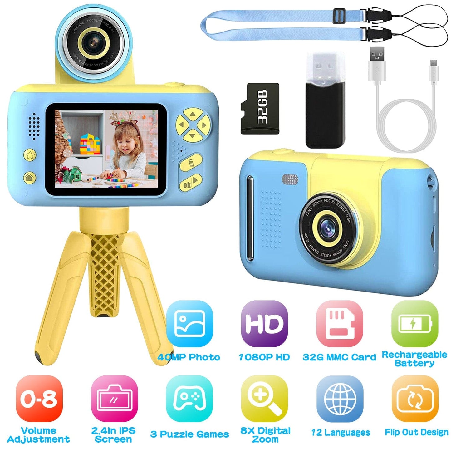 Rynx | Kids Digital Camera with Rotatable Lens