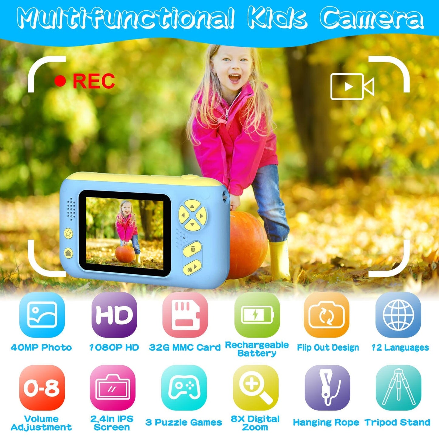 Rynx | Kids Digital Camera with Rotatable Lens