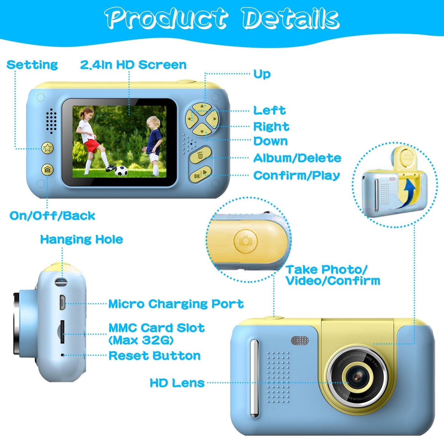 Rynx | Kids Digital Camera with Rotatable Lens
