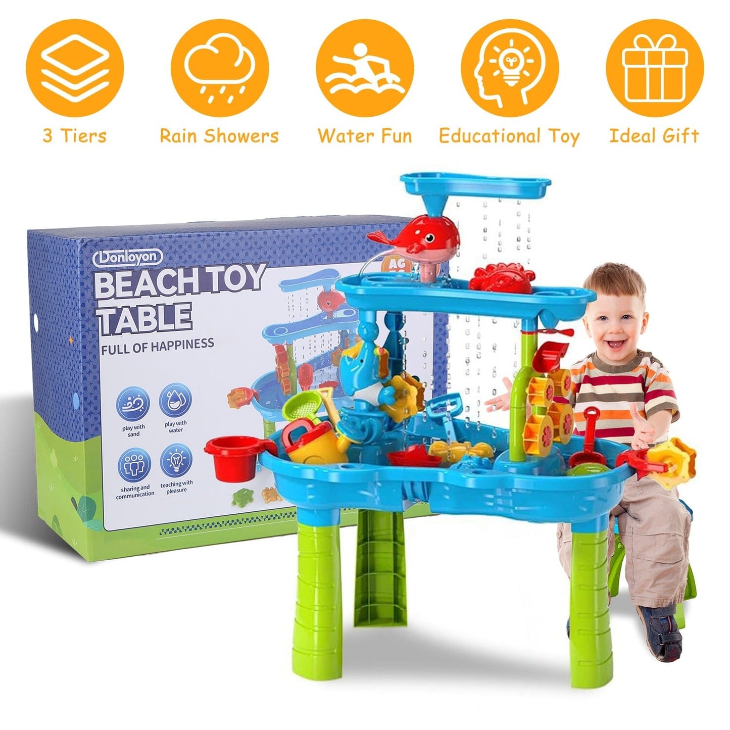 Rynx | Children's Sand Water Table for 3-6 Years Old Sensory Training Friendship Building