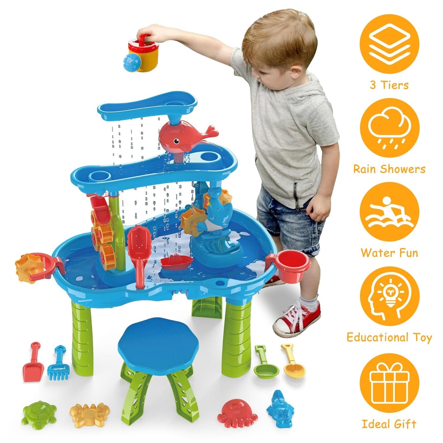 Rynx | Children's Sand Water Table for 3-6 Years Old Sensory Training Friendship Building