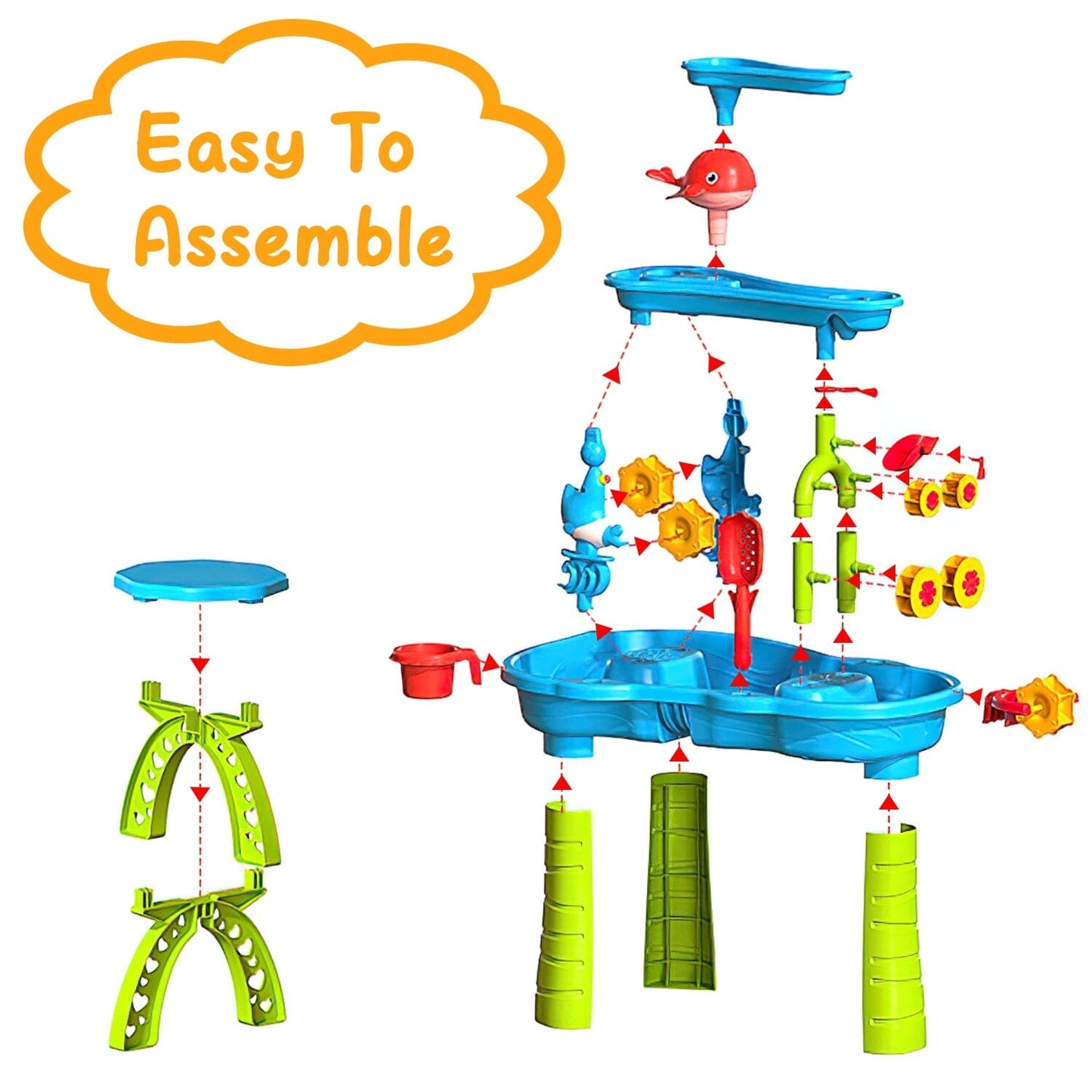 Rynx | Children's Sand Water Table for 3-6 Years Old Sensory Training Friendship Building