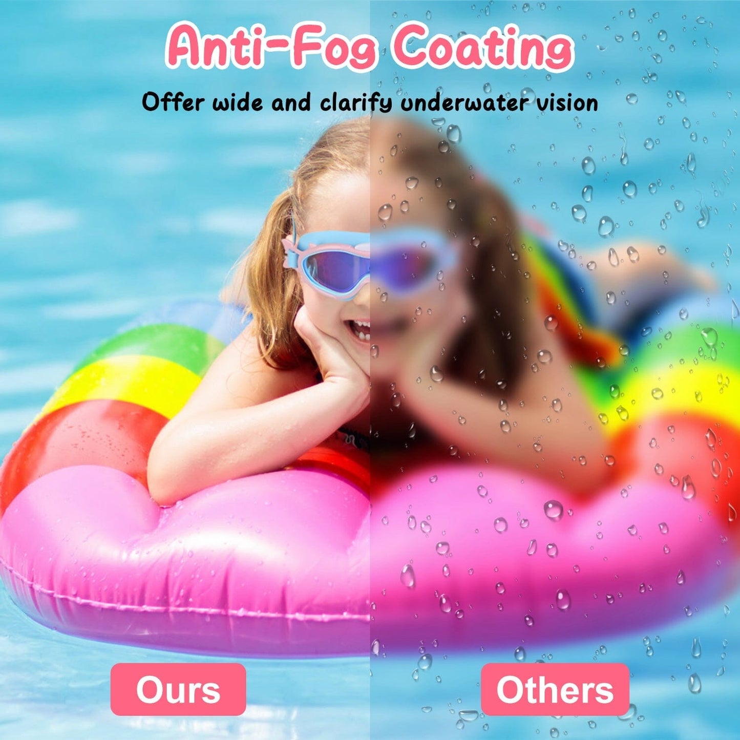 Rynx | Children's swimming goggles with earplugs UV protection anti-fog leak-proof
