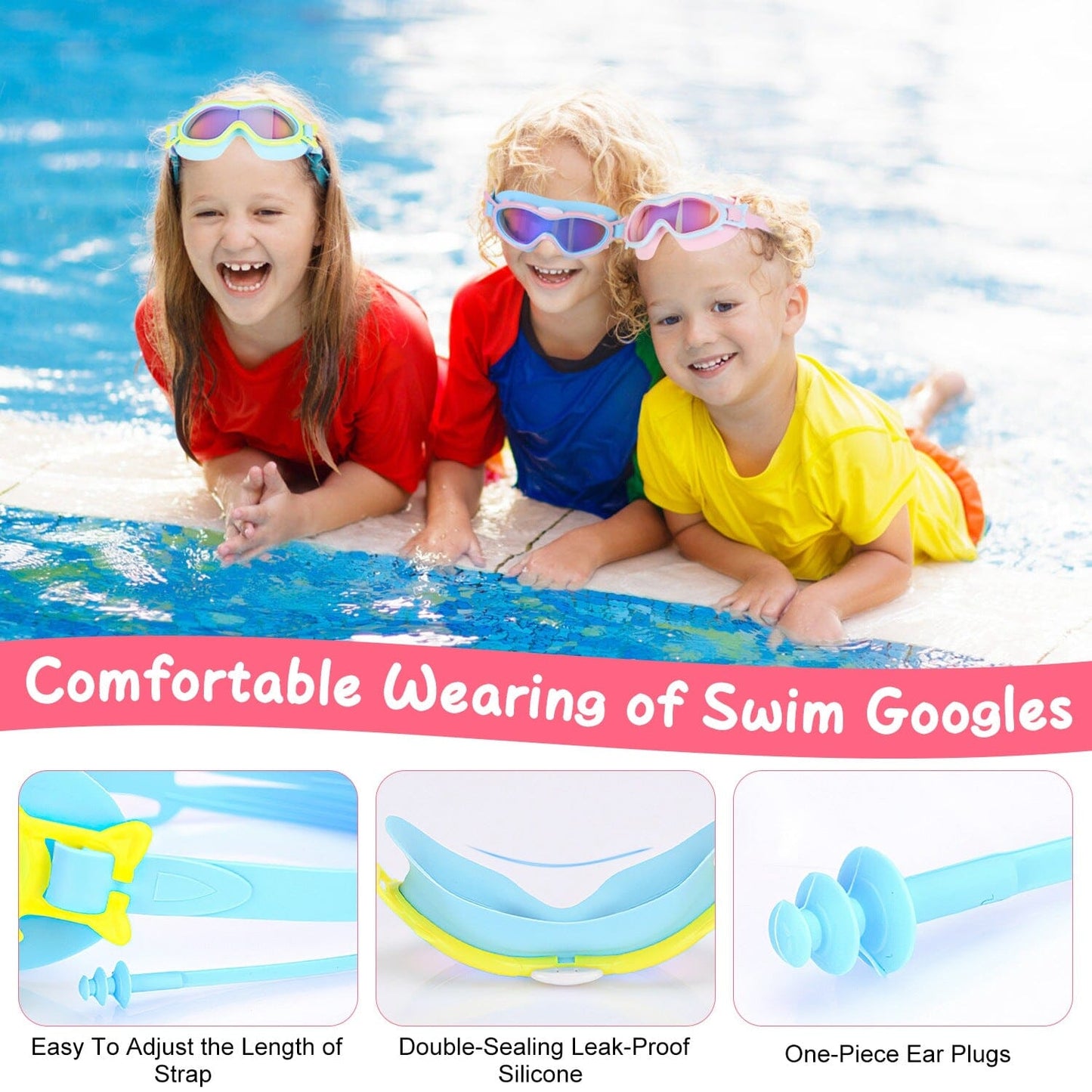 Rynx | Children's swimming goggles with earplugs UV protection anti-fog leak-proof