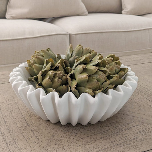 Rynx | Kingston White Fluted Decorative Bowl