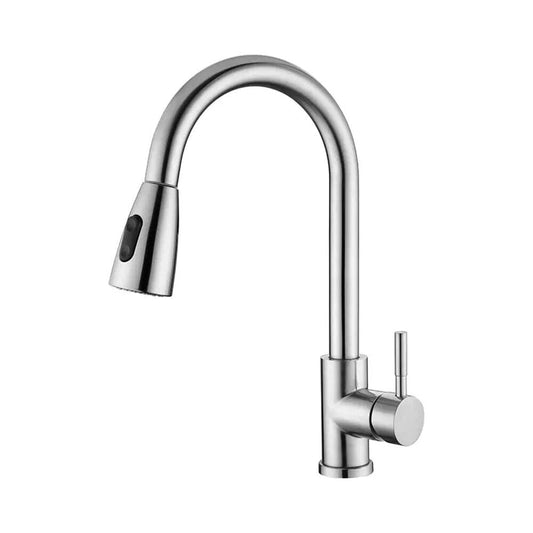 Rynx | Kitchen Faucet Stainless Steel with Pull-Out Spray Function Brushed Nickel