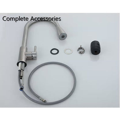 Rynx | Kitchen Faucet Stainless Steel with Pull-Out Spray Function Brushed Nickel