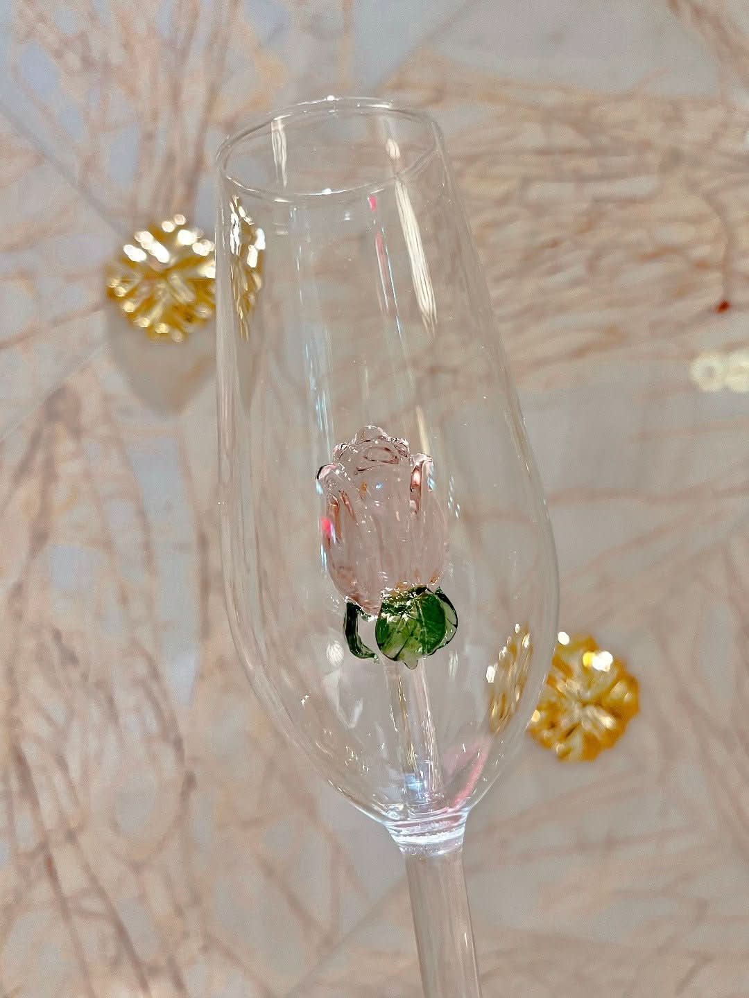 Rynx | La Vie En Rose | Champagne glass - Handmade