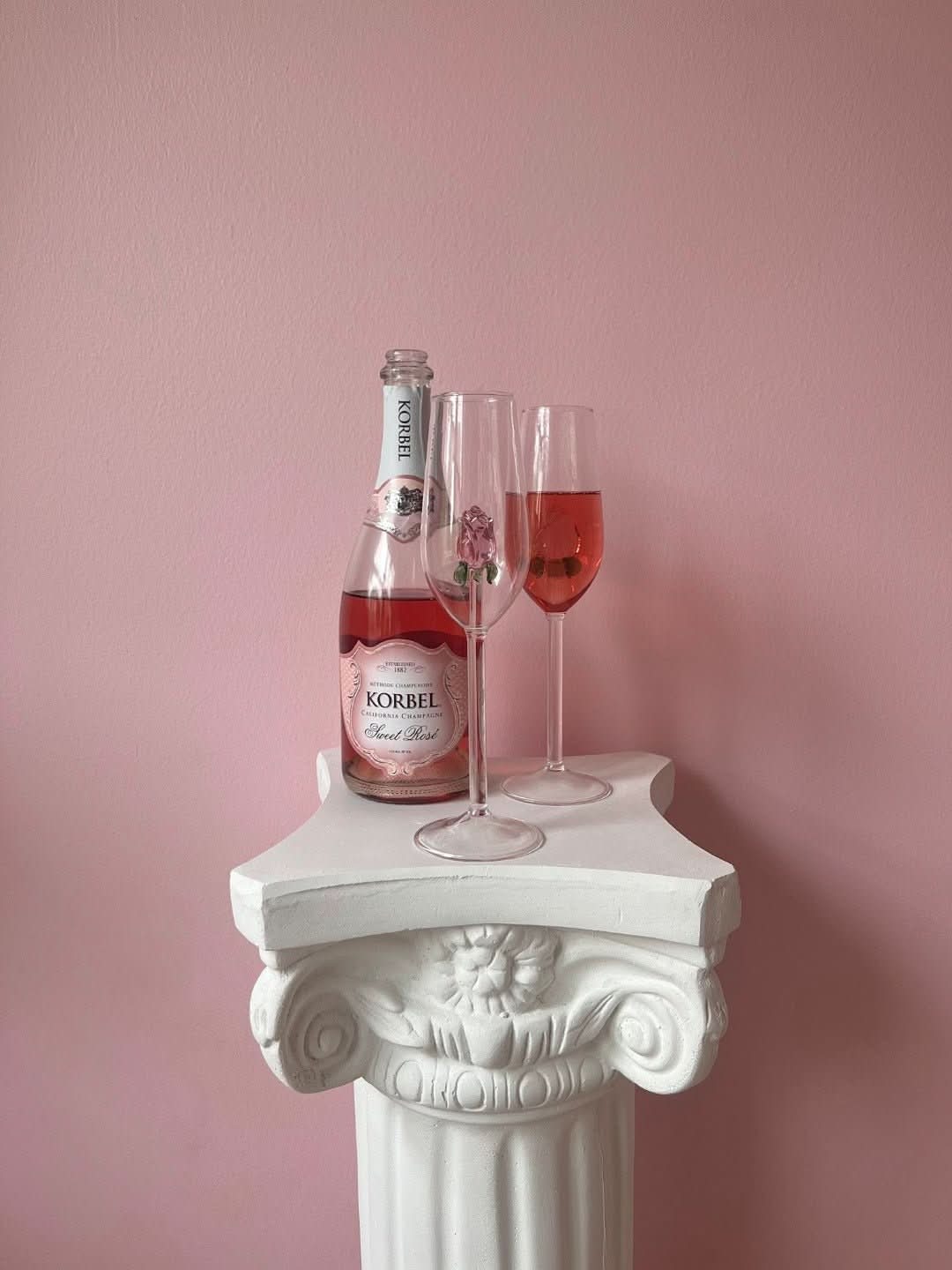 Rynx | La Vie En Rose | Champagne glass - Handmade