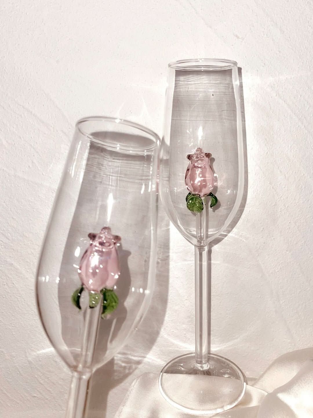 Rynx | La Vie En Rose | Champagne glass - Handmade