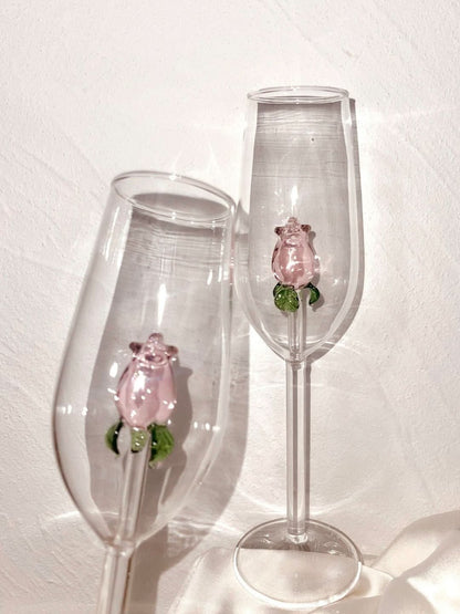 Rynx | La Vie En Rose | Champagne glass - Handmade