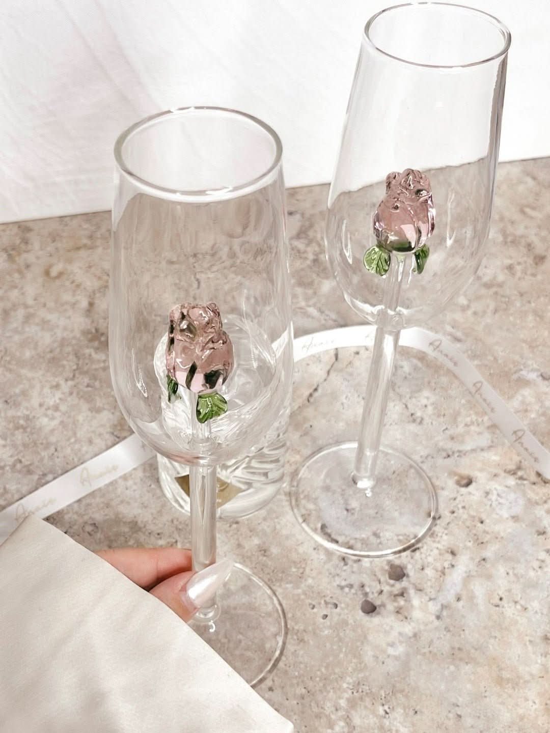 Rynx | La Vie En Rose | Champagne glass - Handmade