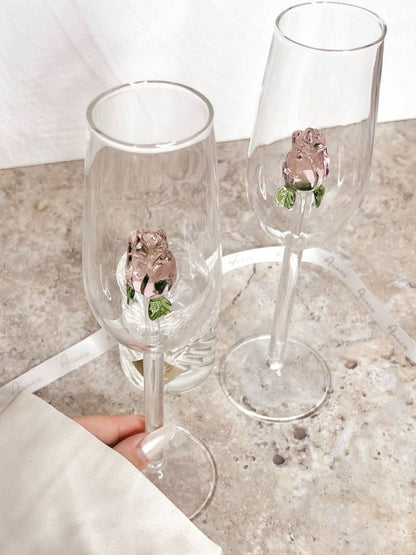 Rynx | La Vie En Rose | Champagne glass - Handmade
