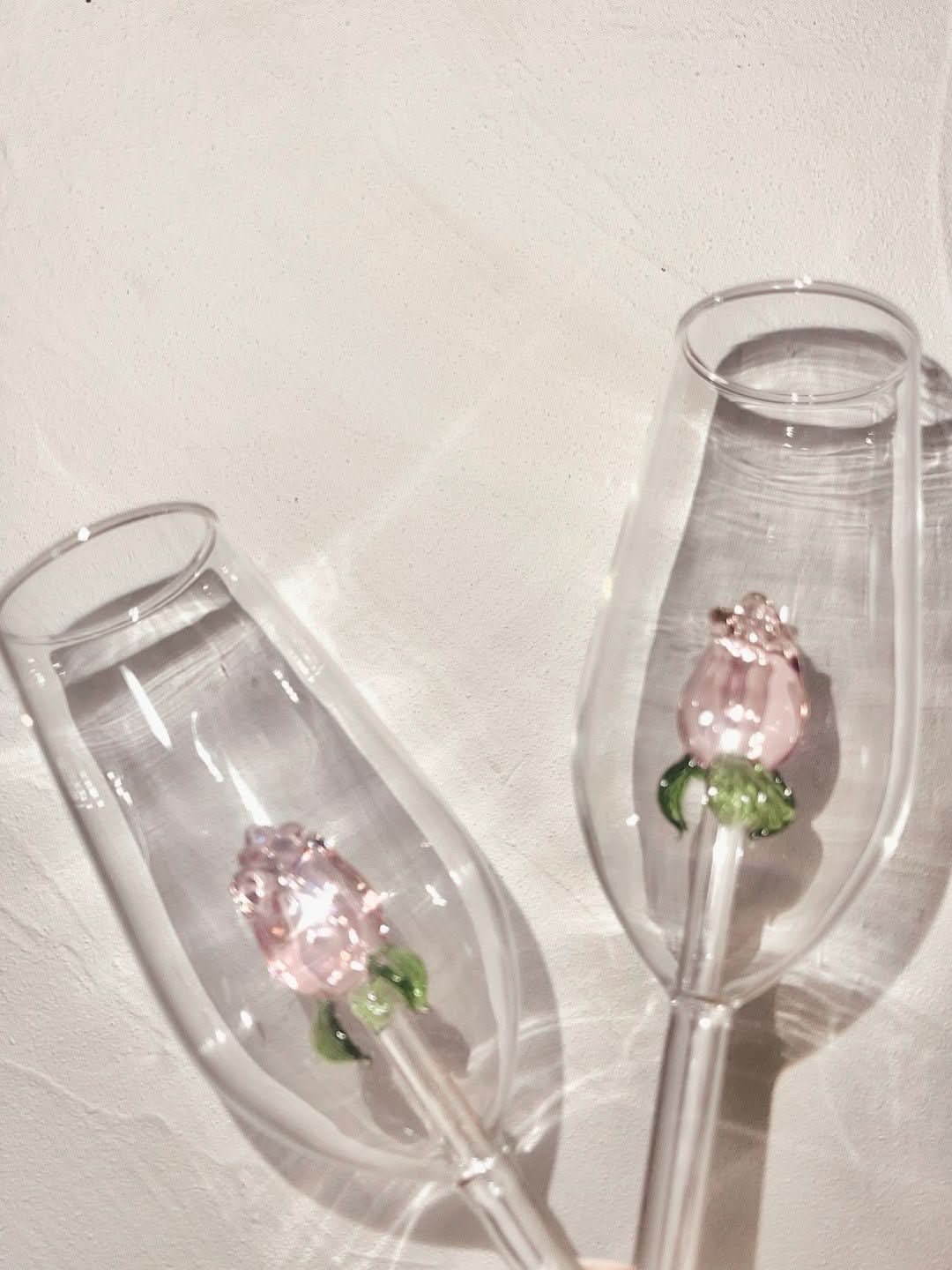 Rynx | La Vie En Rose | Champagne glass - Handmade